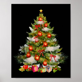 Árbol navideño acuarela, decoración navideña