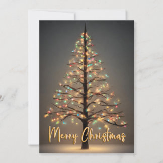 Árbol navideño de amarre con tarjeta de luz