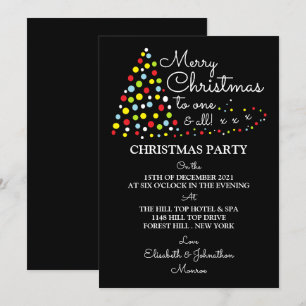 Árbol navideño moderno, invitación de fiesta para