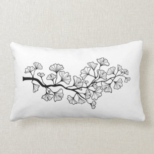 árbol negro del ginkgo de la almohada con las