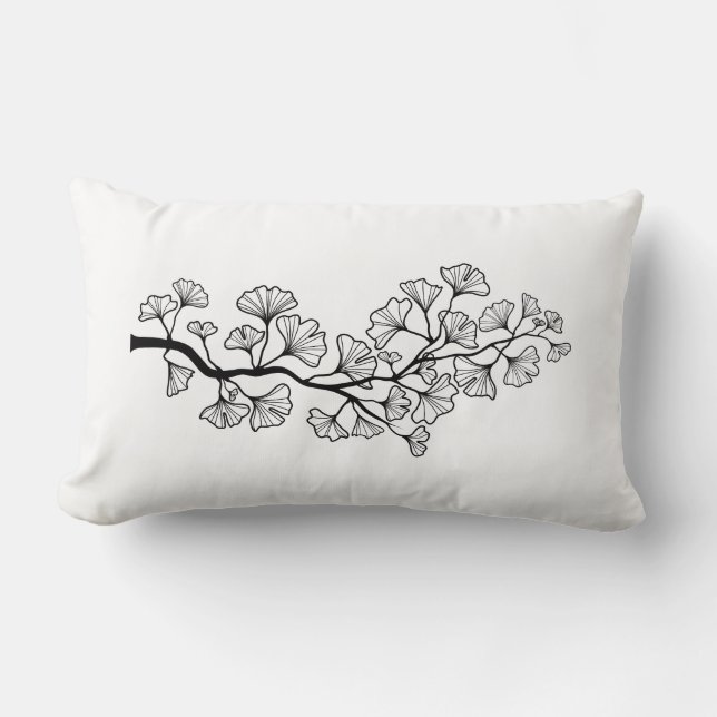 árbol negro del ginkgo de la almohada con las (Anverso)