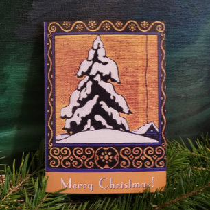 Árbol nevado de Navidad alegre