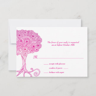 Árbol ornado de vida Bat rosa Mitzvah RSVP