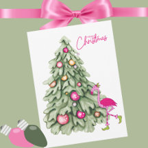 Árbol Pastel de Flamingo Rosa de Feliz Navidad