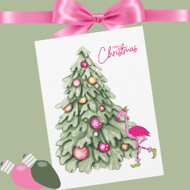 Árbol Pastel de Flamingo Rosa de Feliz Navidad