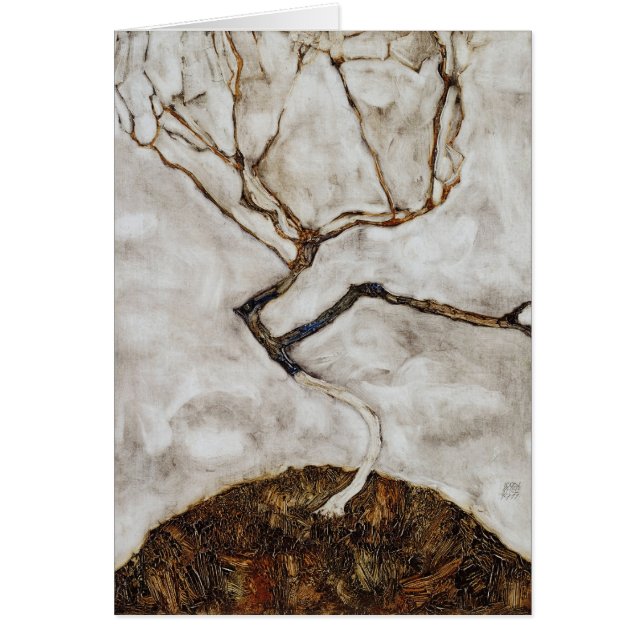 Árbol pequeño a finales de otoño por Egon Schiele (Frente)