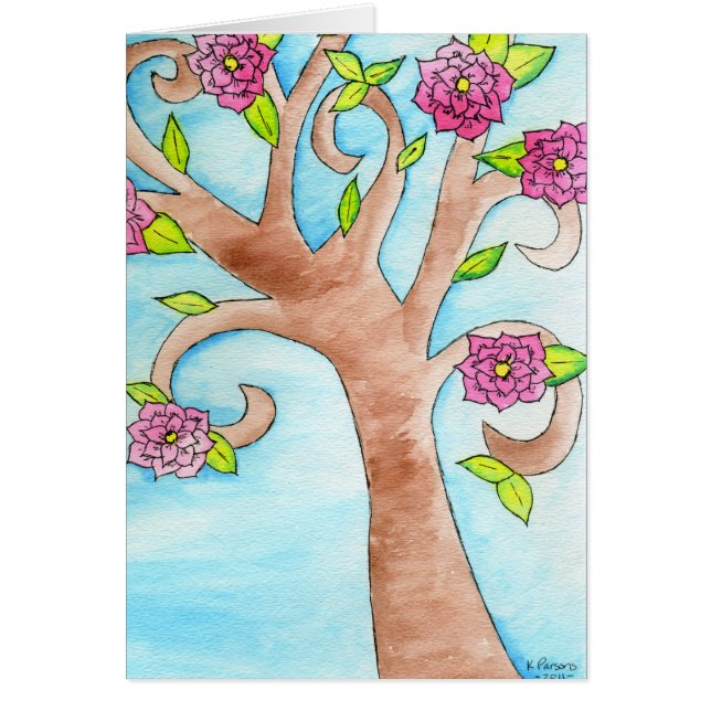 Árbol precioso con las flores rosadas (Frente)