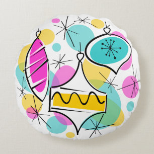 Árbol retro Baubles arroja almohada