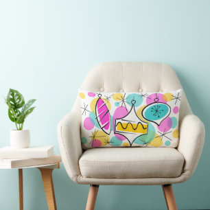 Árbol retro Baubles multiback tiro almohada lumbar