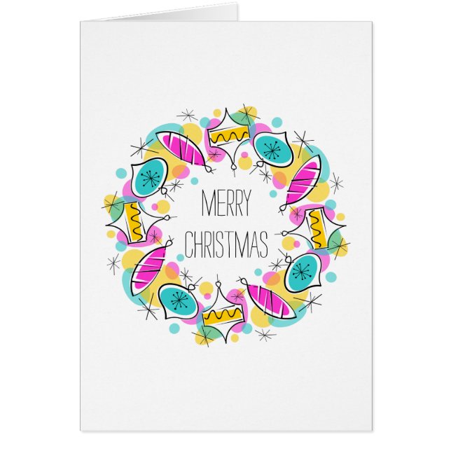 Árbol retro Baubles Navidades circular dentro del  (Frente)