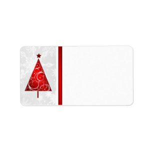 Árbol rojo del navidad - etiquetas de correo en