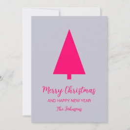 Árbol rosa de Navidad en fondo gris de lavanda