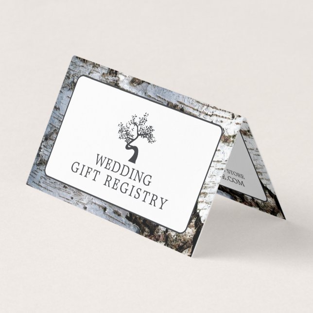 Árbol Rústico De Aves Con Tarjeta De Registro De R (Anverso)