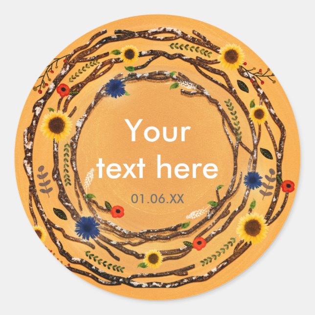 Árbol rústico ramifica Pegatinas de primavera amar (Anverso)