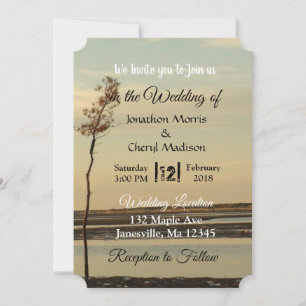 Árbol solitario de Cabo Cod en las invitaciones a