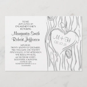árbol tallado invitaciones modernas de la fiesta d