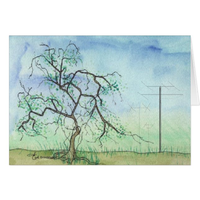 Árbol torcido con 3 antenas (Anverso (Horizontal))