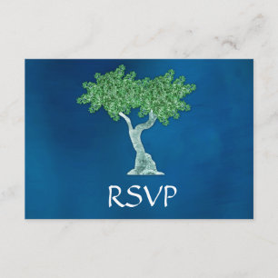 Árbol verde azul Bar Mitzvah RSVP