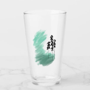 Árbol verde escandinavo arte simple menta moderna