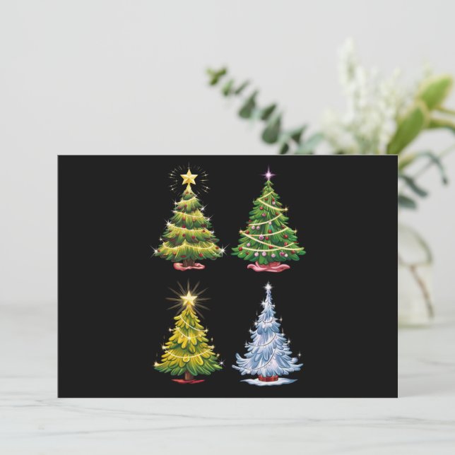 Árbol verde Navidad vacaciones de invierno (Anverso de pie)