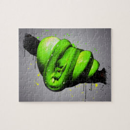 Arbol verde Pithon Watercolor Reptil Rompecabezas