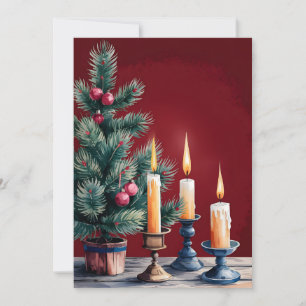 Árbol vintage de Navidad artístico con velas