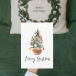 Árbol vintage de Navidad | Feliz Navidad<br><div class="desc">Aprovecha el encanto intemporal de la temporada navideña con nuestro diseño de Árbol de Navidad Vintage Watercolor. Esta exquisita pieza capta el espíritu de la yuletide con un toque nostálgico, lo que lo convierte en el complemento perfecto a su decoración de vacaciones y un maravilloso regalo para sus seres queridos....</div>