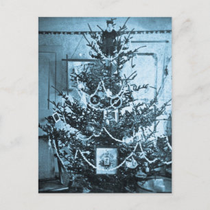 Árbol vintage de Navidad Stereoview del siglo XIX