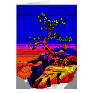 Árbol y montañas