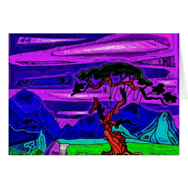 Árbol y montañas 2 (Anverso (Horizontal))