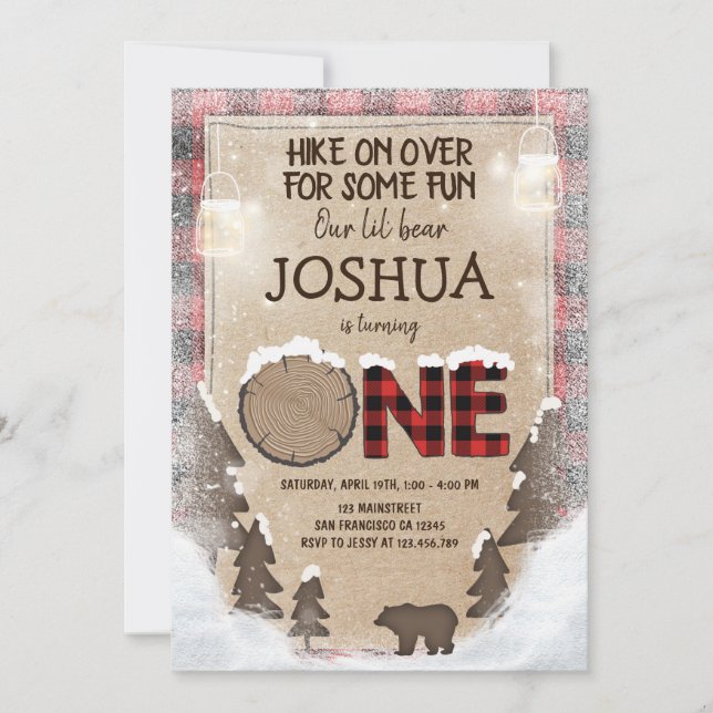 Arbolado de la invitación del cumpleaños del (Anverso)