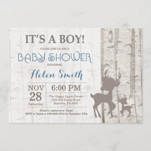 Arbolado rústico de la invitación de Baby Shower