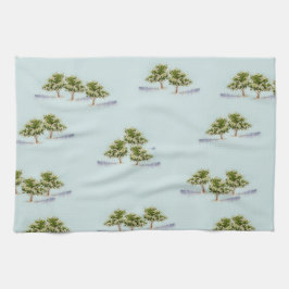 Árboles acuáticos en toallas de té