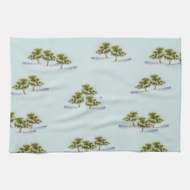 Árboles acuáticos en toallas de té (Horizontal)