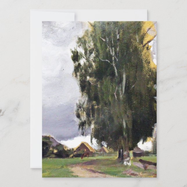 Árboles al lado de un pueblo (Anverso)