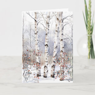 Árboles ápicos en una carta en blanco para Navidad