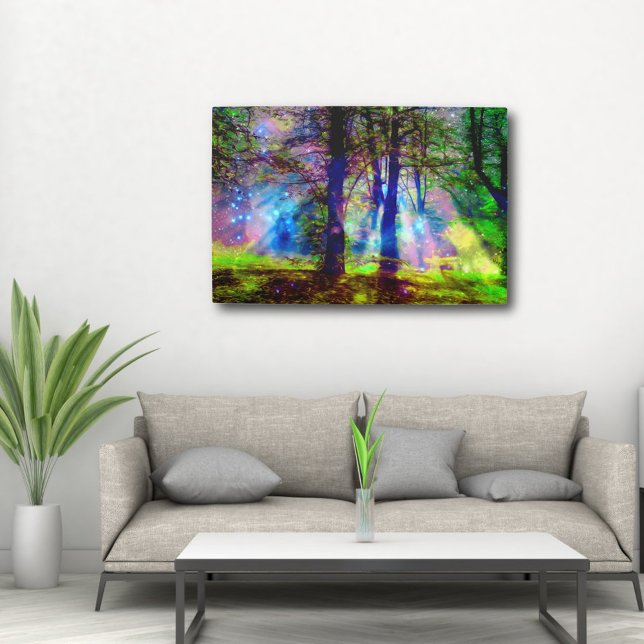 Árboles arcoiris adornados arte forestal impresión (Subido por el creador)