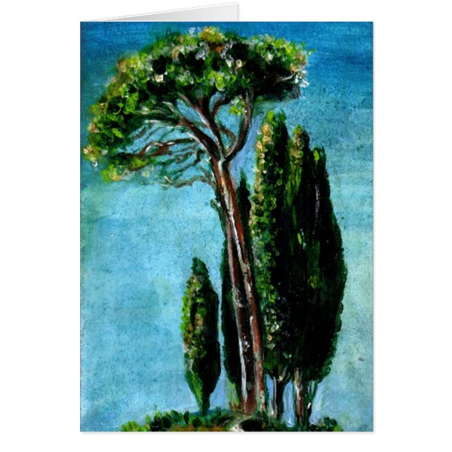 ÁRBOLES CIPRESOS Y PINO MEDITERRÁNEO EN TOSCANA (Frente)