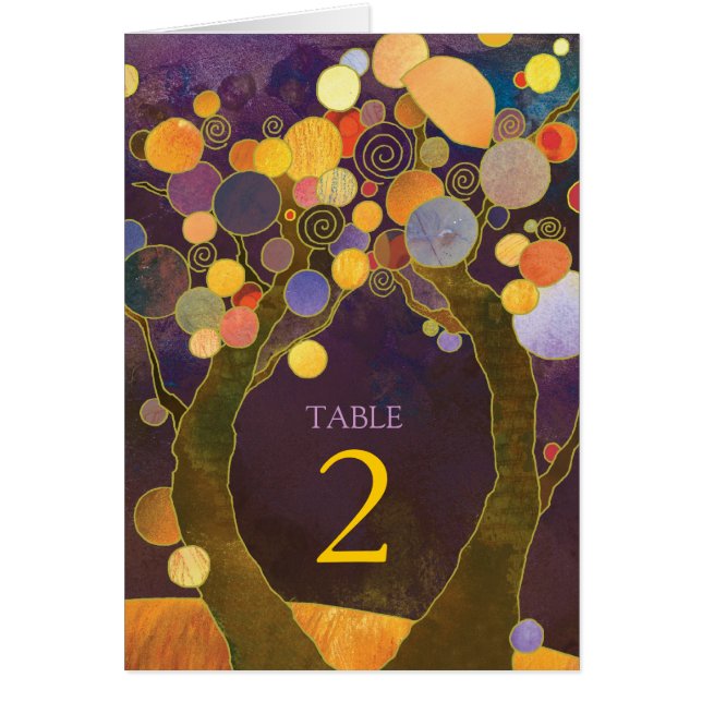 Árboles de amor Números de tabla Bodas púrpura (Frente)