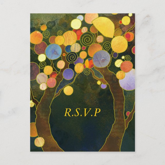 Árboles de amor: Postales RSVP de boda (Anverso)