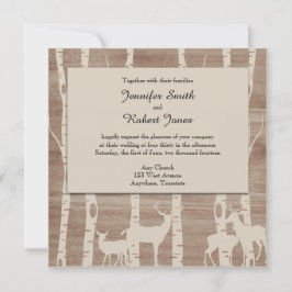 Árboles de Birch y la invitación a la boda de vena