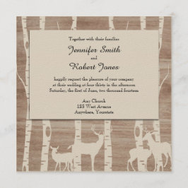 Árboles de Birch y la invitación a la boda de vena