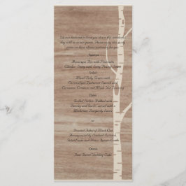 Árboles de Birch y menú Boda de venados rústicos
