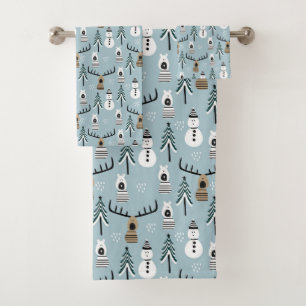 Árboles de invierno, ciervos, osos y hombres de ni