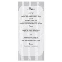 Árboles de invierno en menú Boda gris