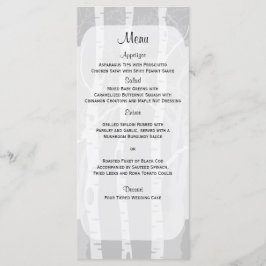 Árboles de invierno en menú Boda gris