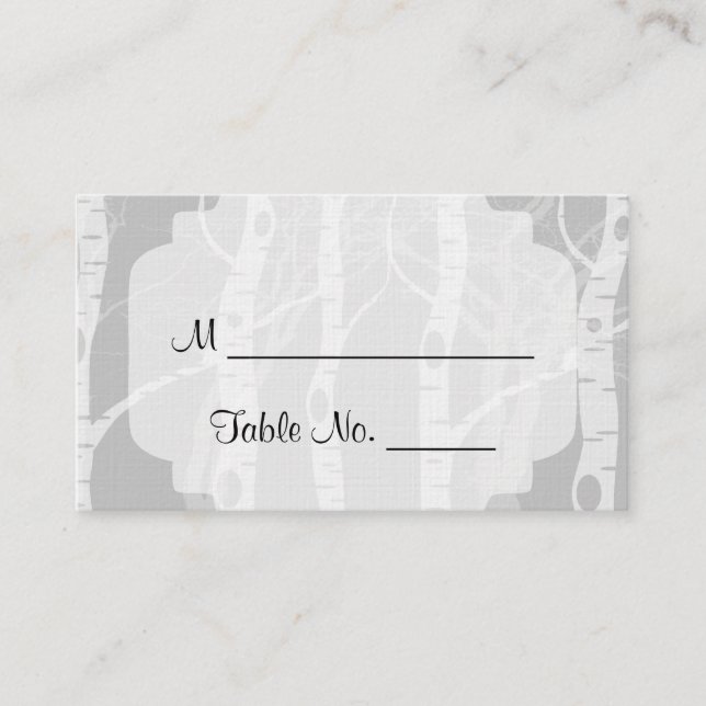 Árboles de invierno en tarjetas Bodas grises (Anverso)