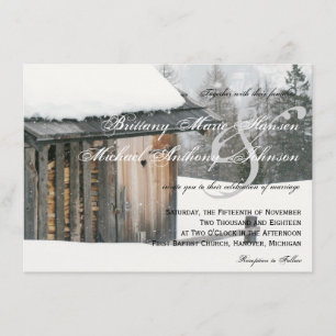 Árboles de la nieve con las invitaciones de la