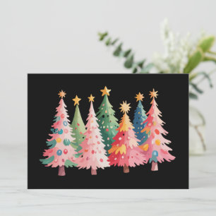 Árboles de Navidad Acuarela Navidades Lindas Rosa