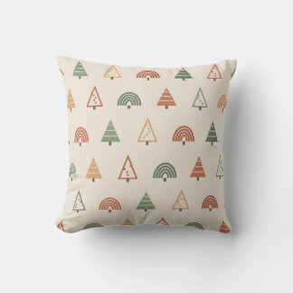 Árboles de Navidad Boho Almohada Terracota Verde S